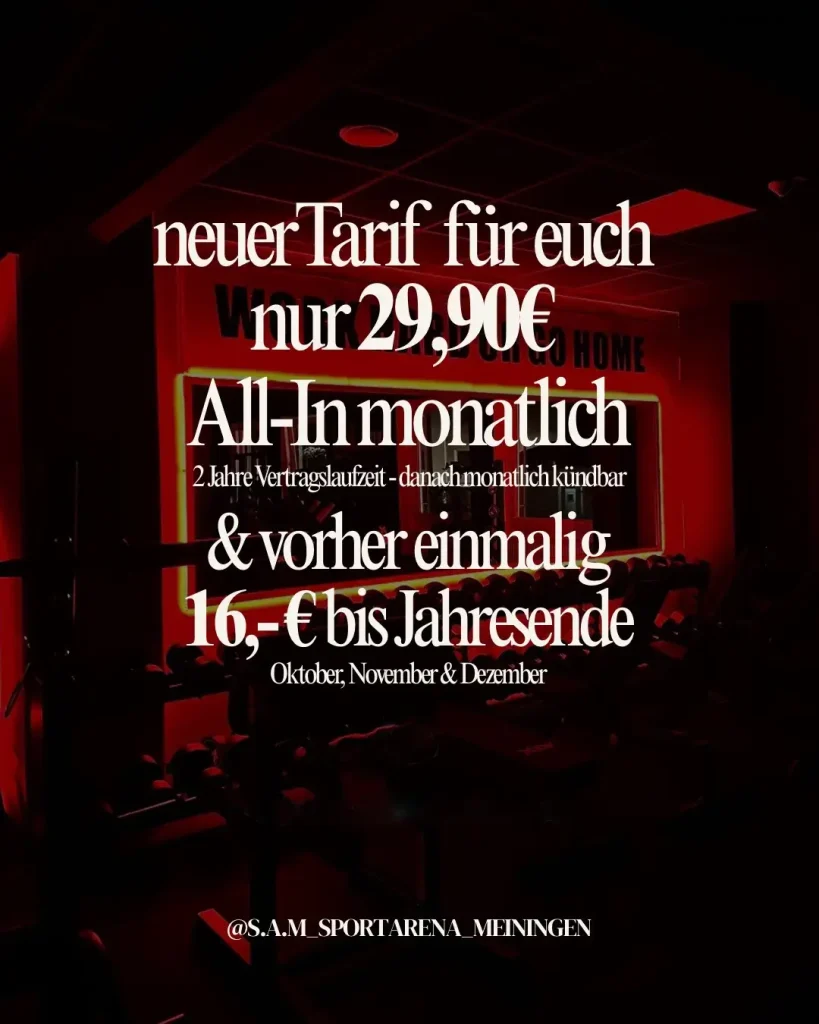 Neue Aktion, neuer Tarif ab Oktober 2025